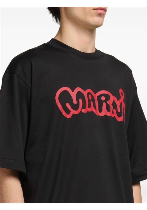 t-shirt logo uomo nera MARNI | HUMU0223WP USCY53LON99